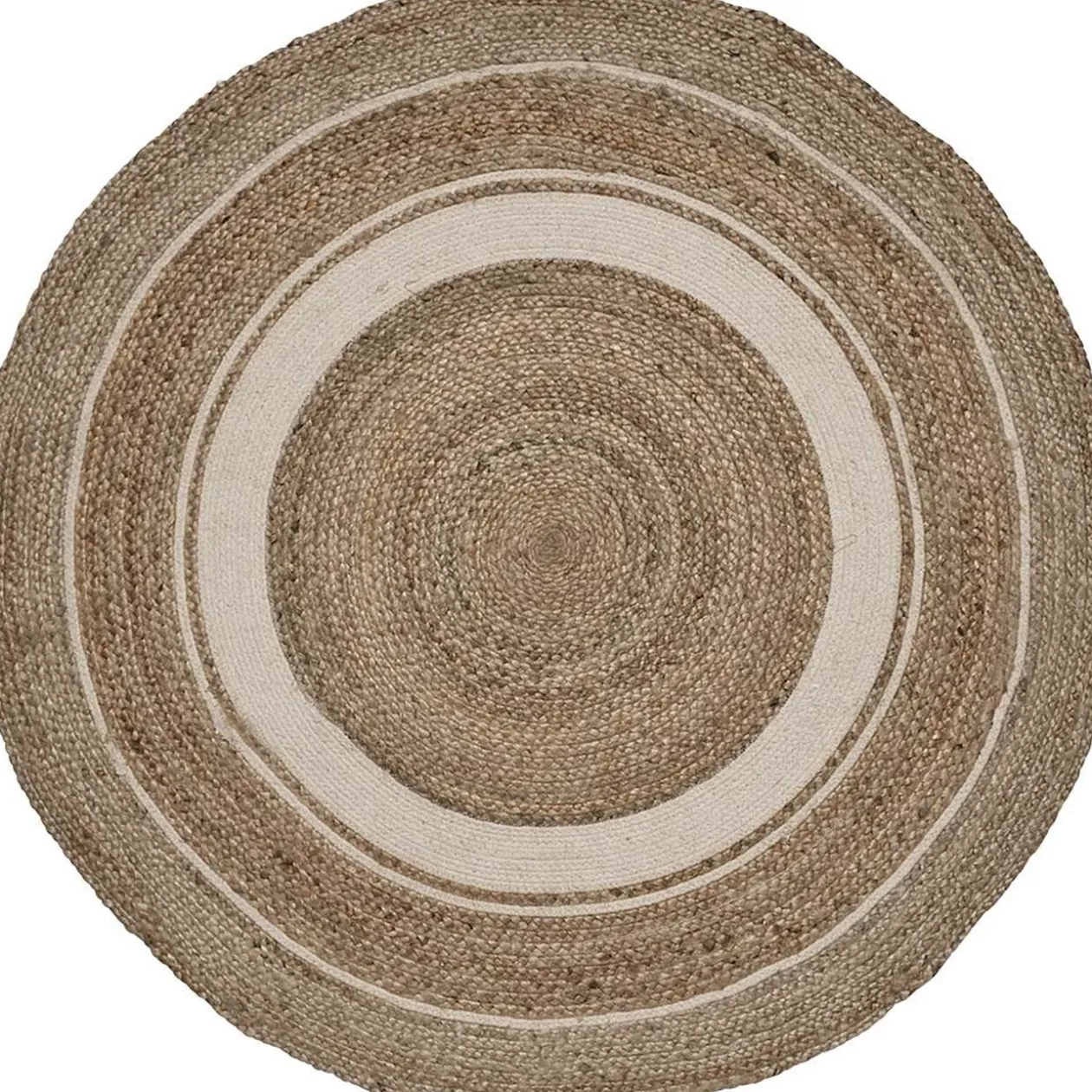 Tapis naturel tissé Jules naturel et blanc