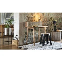 Tapis poils longs teufté écru chocolat Philip