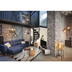 Tapis poils longs teufté écru et chocolat Phil