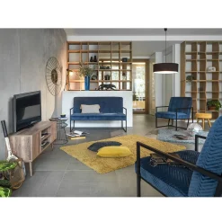 Tapis poils longs teufté jaune moutarde Phil