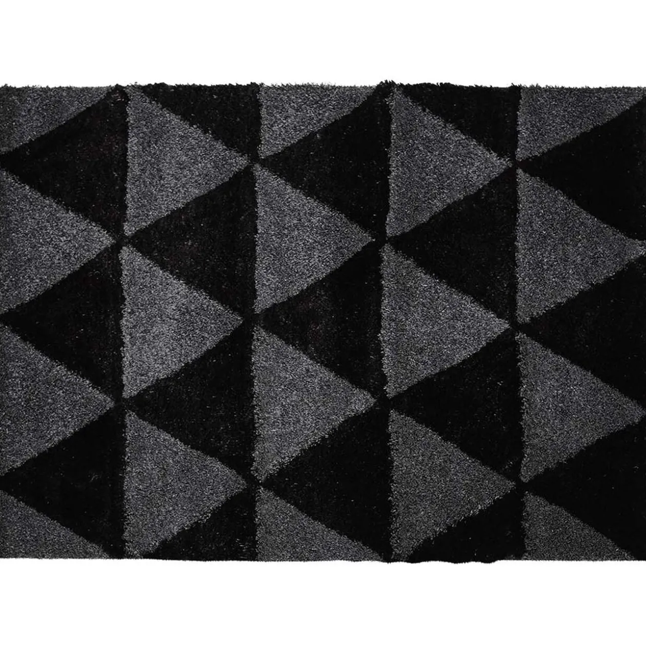 Tapis poils longs teufté noir et gris Oslo