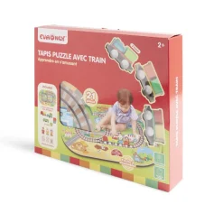 Tapis puzzle pour enfant avec ses trains 21 pièces