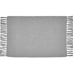 Tapis rectangulaire à franges en coton uni 60x90 cm