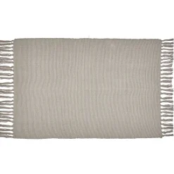 Tapis rectangulaire à franges en coton uni 60x90 cm