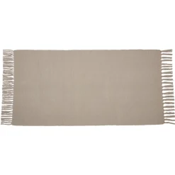 Tapis rectangulaire à franges en coton uni 70x140 cm