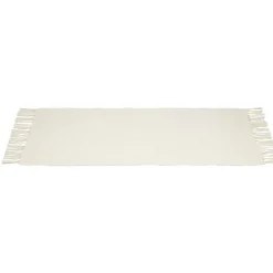 Tapis rectangulaire à franges en coton uni 70x140 cm