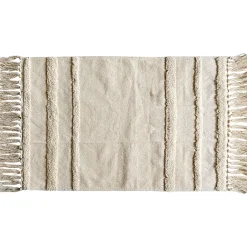 Tapis rectangulaire beige tufté 50x80cm