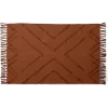 Tapis rectangulaire coton tufté terracotta 100x150 cm