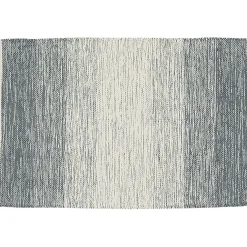 Tapis rectangulaire dégradé rayure blanche et bleue