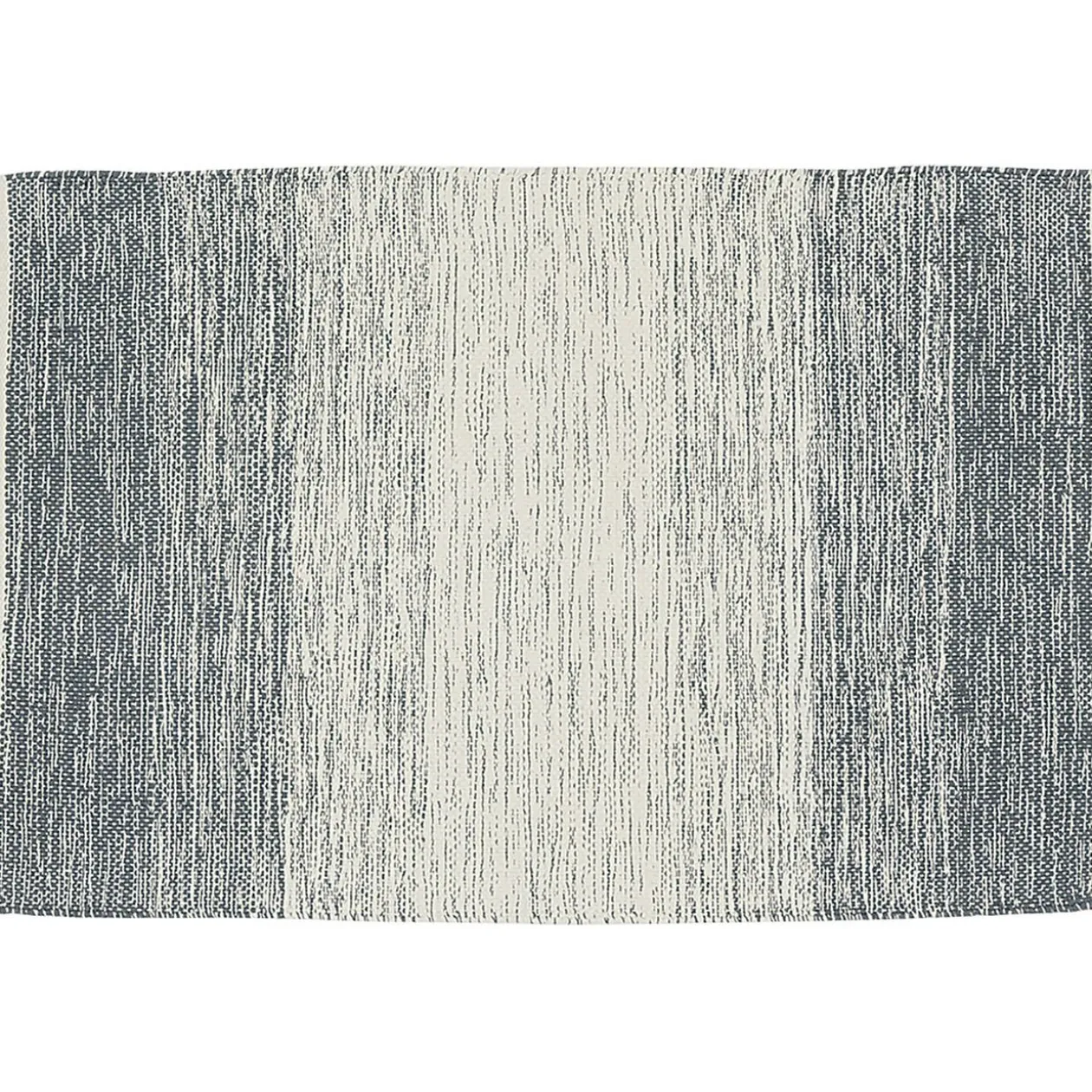 Tapis rectangulaire dégradé rayure blanche et bleue