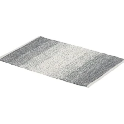 Tapis rectangulaire dégradé rayure blanche et bleue