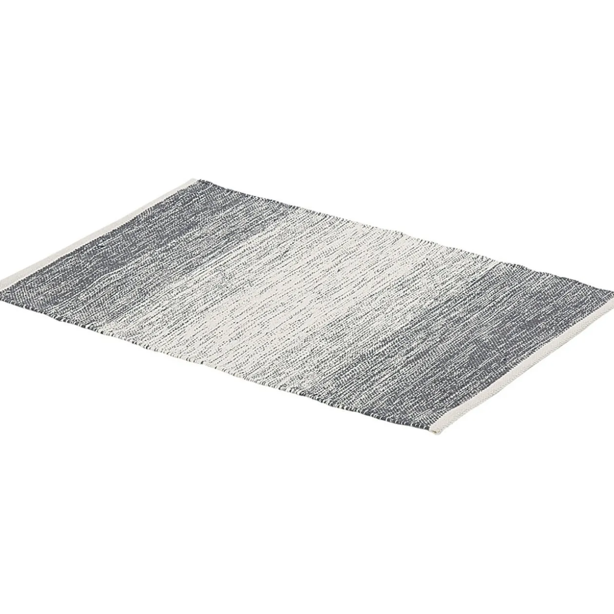 Tapis rectangulaire dégradé rayure blanche et bleue