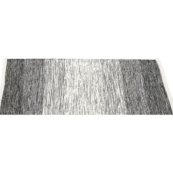 Tapis rectangulaire dégradé rayure blanche et noire