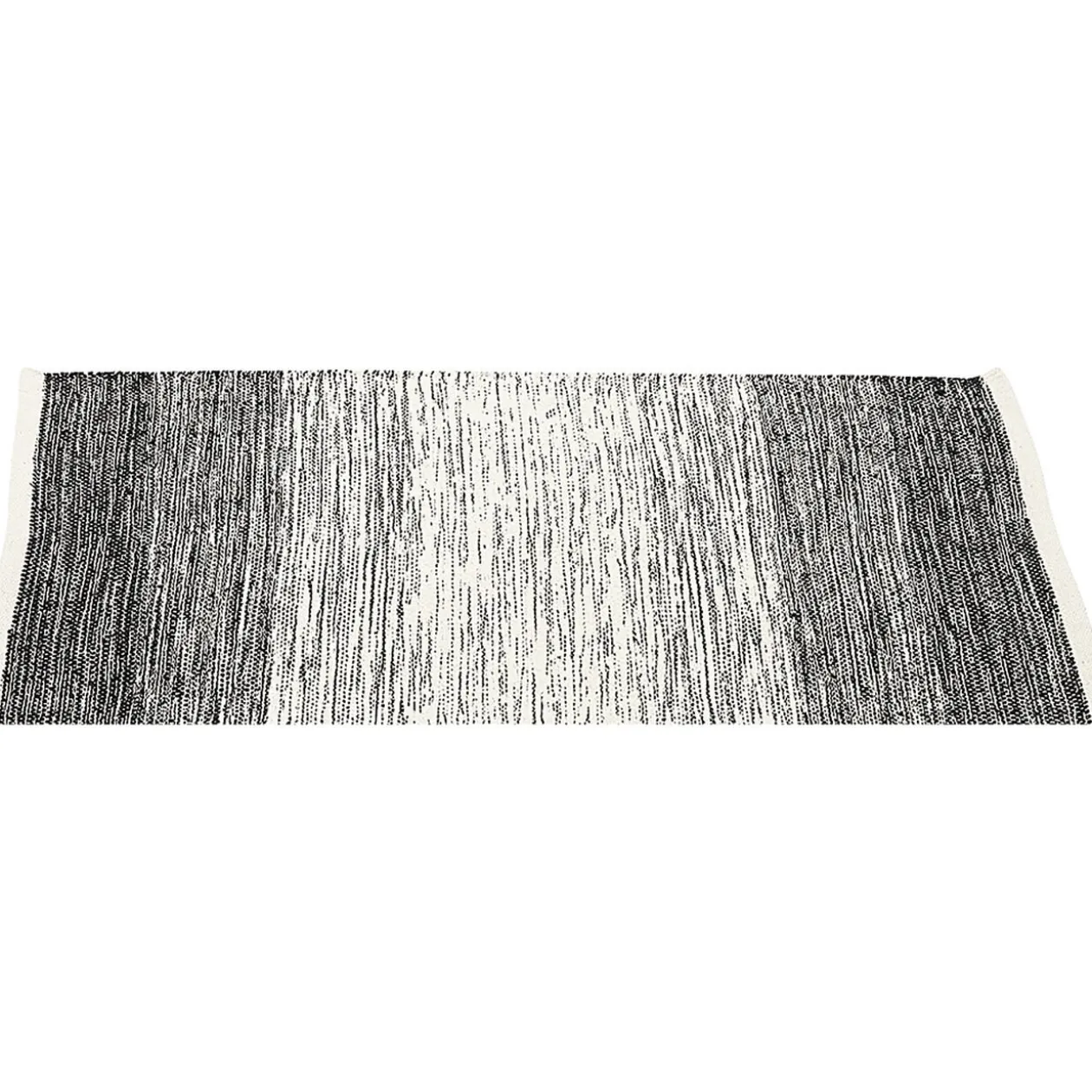 Tapis rectangulaire dégradé rayure blanche et noire