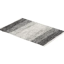 Tapis rectangulaire dégradé rayure blanche et noire