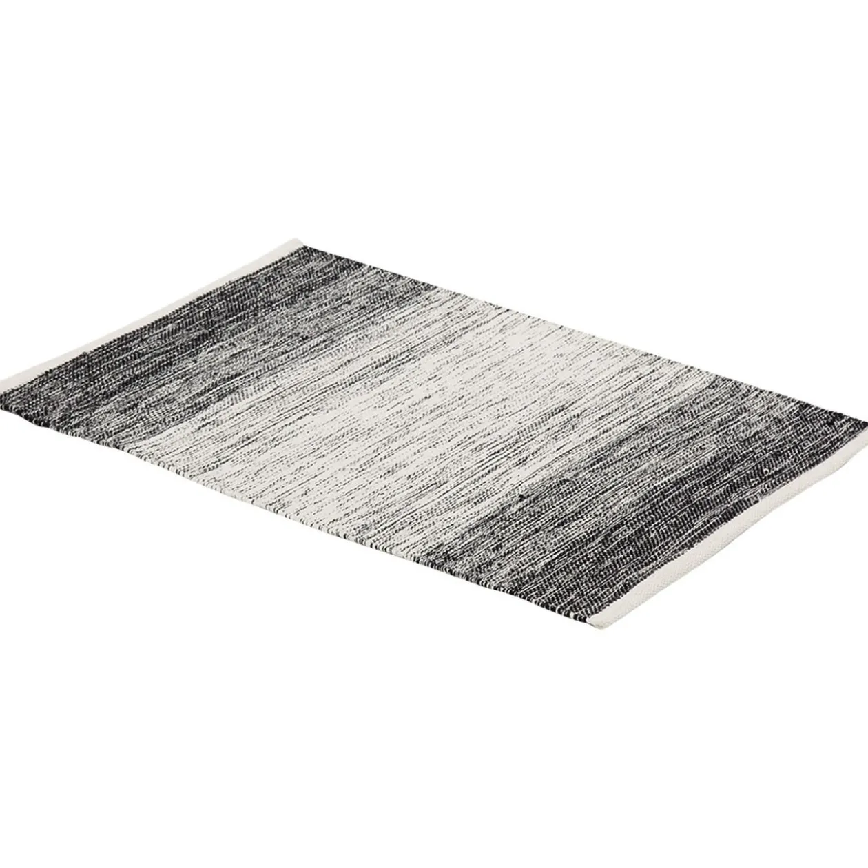 Tapis rectangulaire dégradé rayure blanche et noire