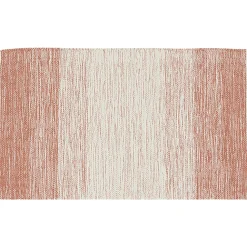 Tapis rectangulaire dégradé rayure blanche et rouge teck