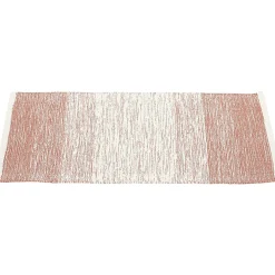 Tapis rectangulaire dégradé rayure blanche et rouge teck