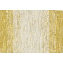 Tapis rectangulaire dégradé rayure blanche et jaune moutarde