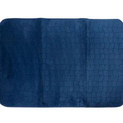 Tapis rectangulaire effet écaille uni bleu