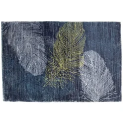 Tapis rectangulaire effet fourrure imprimé plume