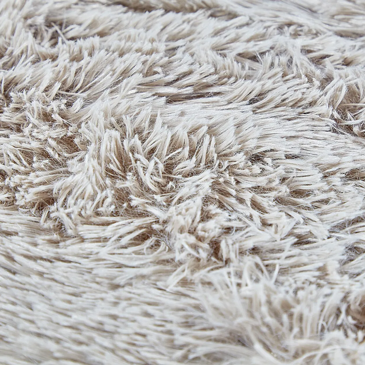 Tapis rectangulaire fourrure Shaggy taupe