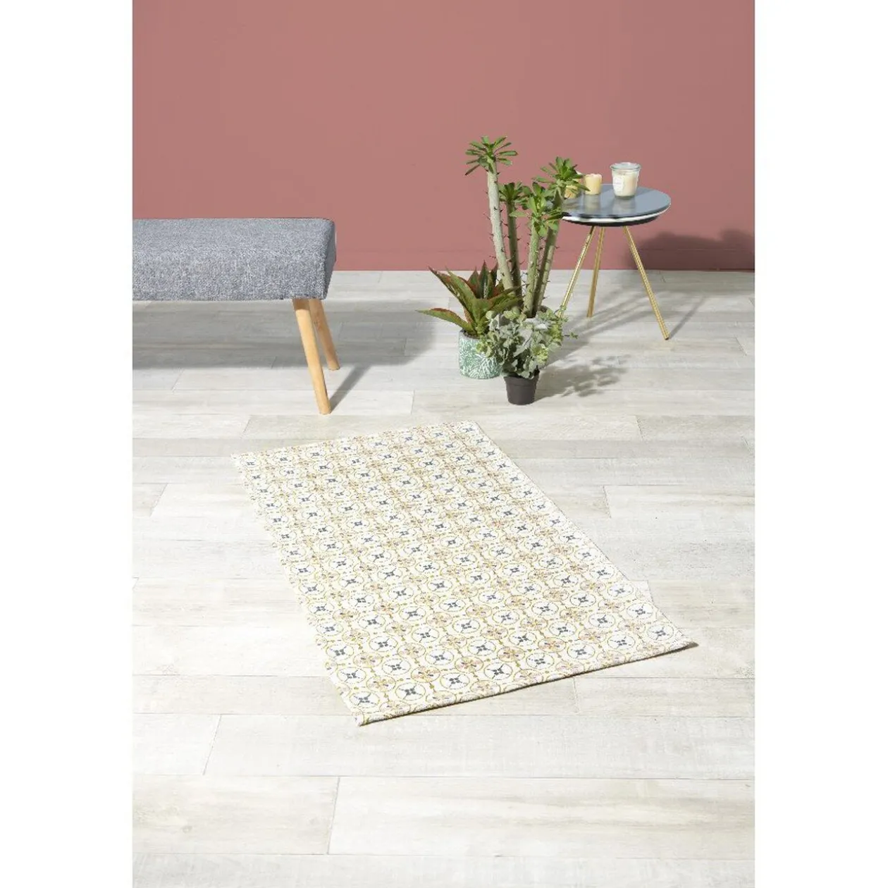 Tapis rectangulaire imprimé carreau de ciment Dolce Vita