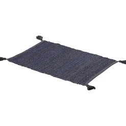 Tapis rectangulaire jute bleu