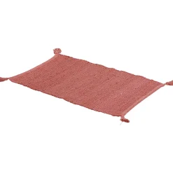 Tapis rectangulaire jute rouge teck