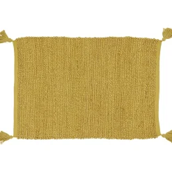 Tapis rectangulaire jute jaune moutarde