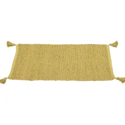 Tapis rectangulaire jute jaune moutarde