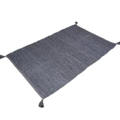 Tapis rectangulaire jute bleu