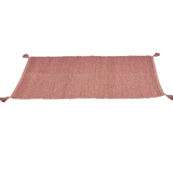 Tapis rectangulaire jute rouge teck