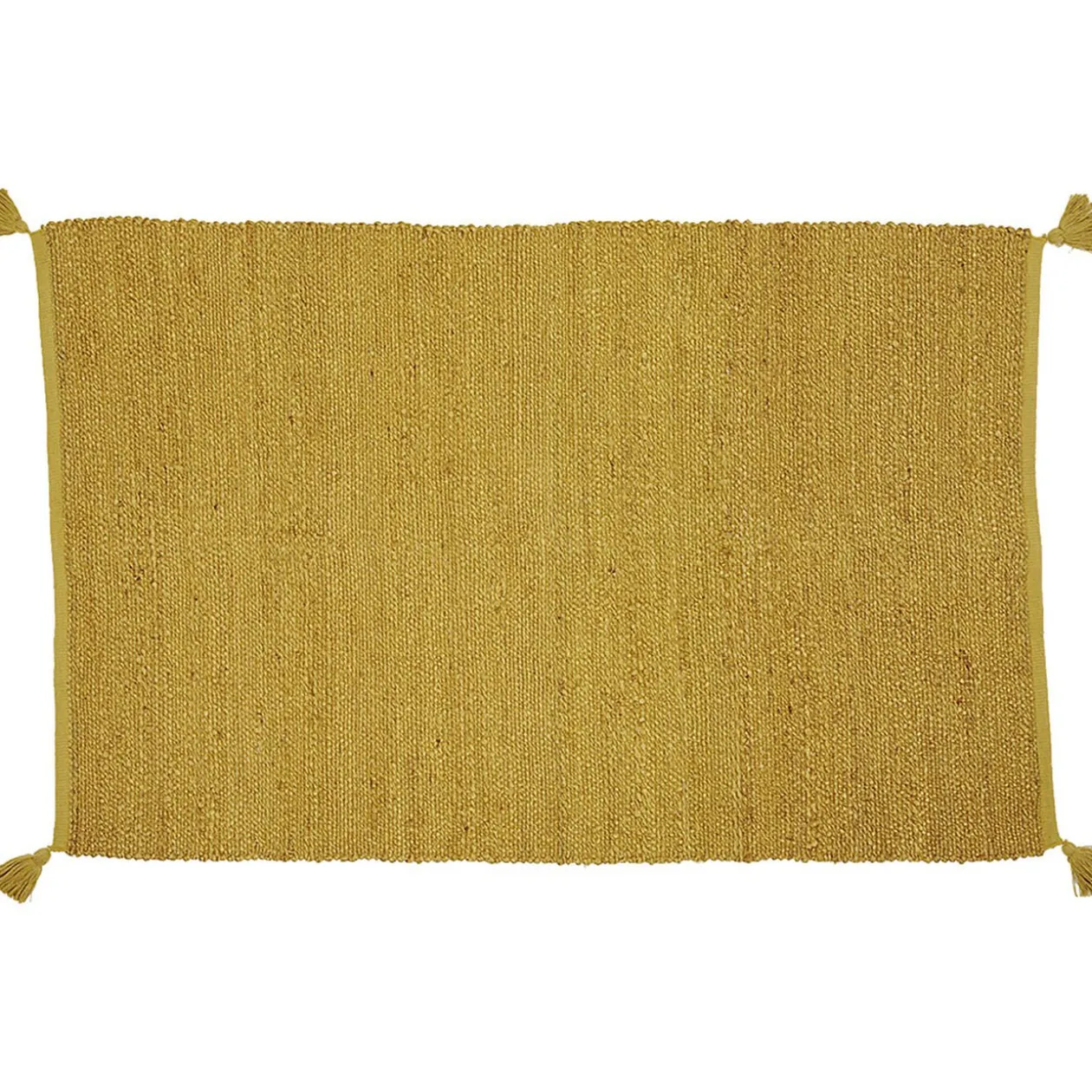 Tapis rectangulaire jute jaune moutarde
