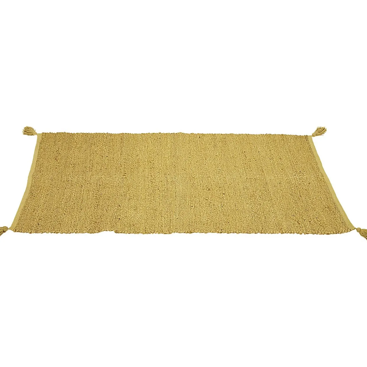 Tapis rectangulaire jute jaune moutarde