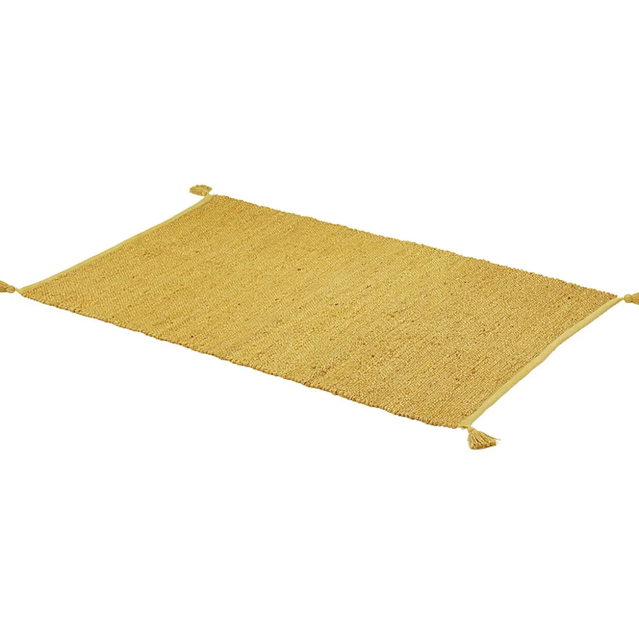 Tapis rectangulaire jute jaune moutarde