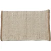 Tapis rectangulaire jute beige blanc 60x90 cm