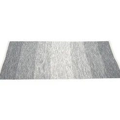 Tapis rectangulaire rayure blanche et bleue