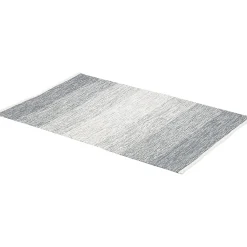 Tapis rectangulaire rayure blanche et bleue