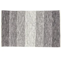Tapis rectangulaire rayure blanche et noire