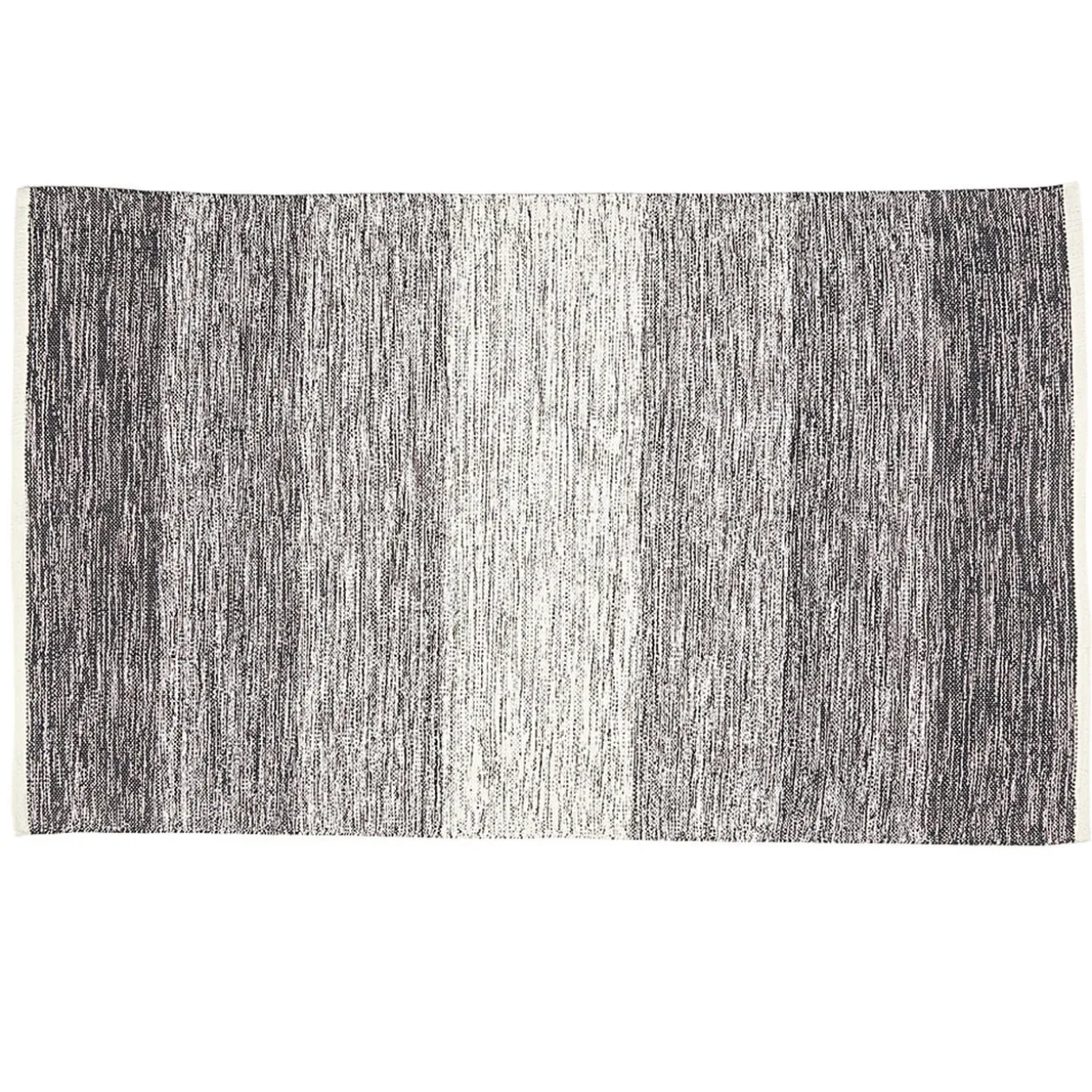 Tapis rectangulaire rayure blanche et noire