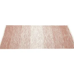 Tapis rectangulaire rayure blanche et rouge teck