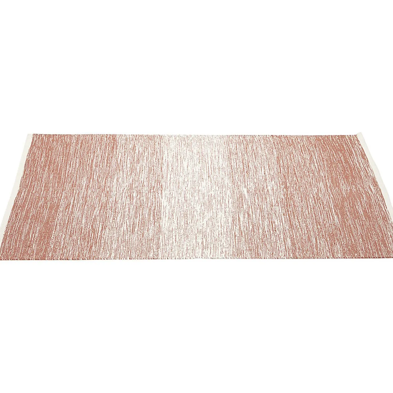 Tapis rectangulaire rayure blanche et rouge teck