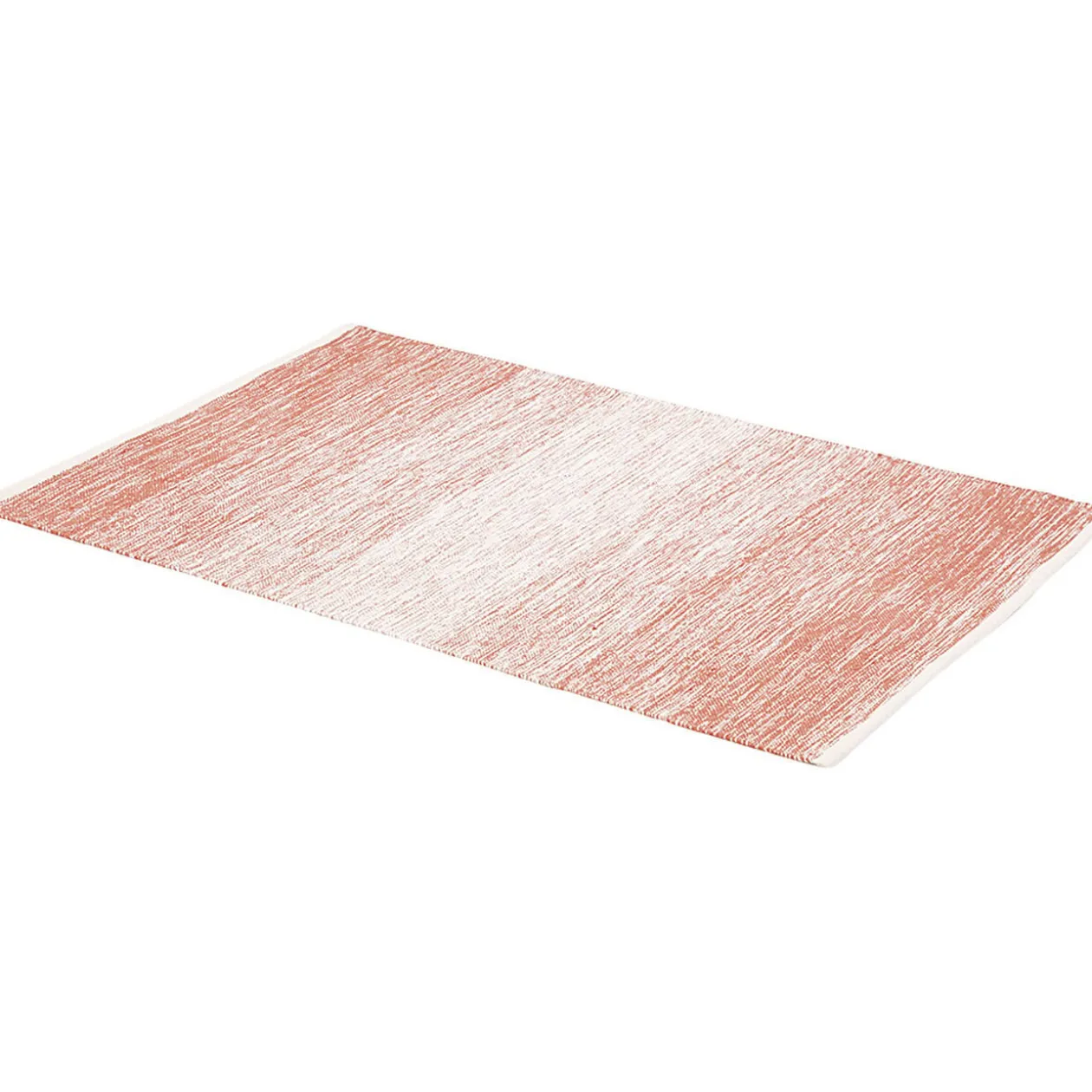 Tapis rectangulaire rayure blanche et rouge teck
