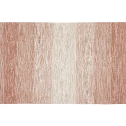 Tapis rectangulaire rayure blanche et rouge teck