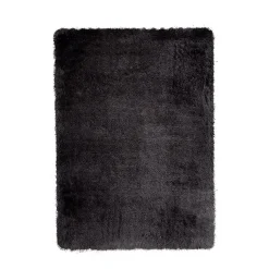 Tapis rectangulaire uni noir