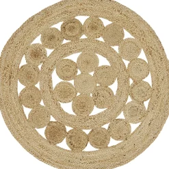 Tapis rond ajouré jute naturel