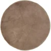 Tapis rond beige imitation fourrure
