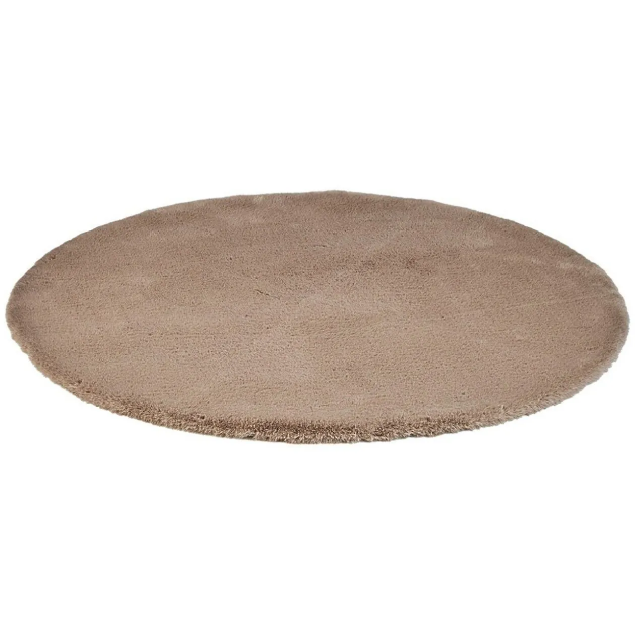 Tapis rond beige imitation fourrure