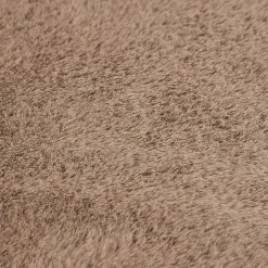 Tapis rond beige imitation fourrure